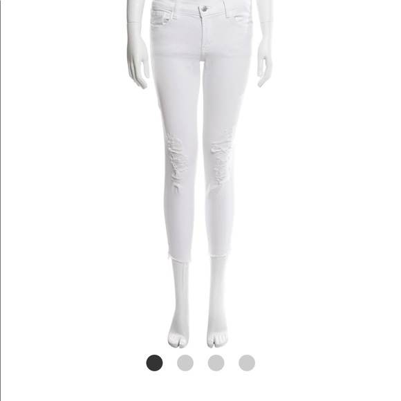 J Brand distressed white skinny jeans - Picture 1 of 12